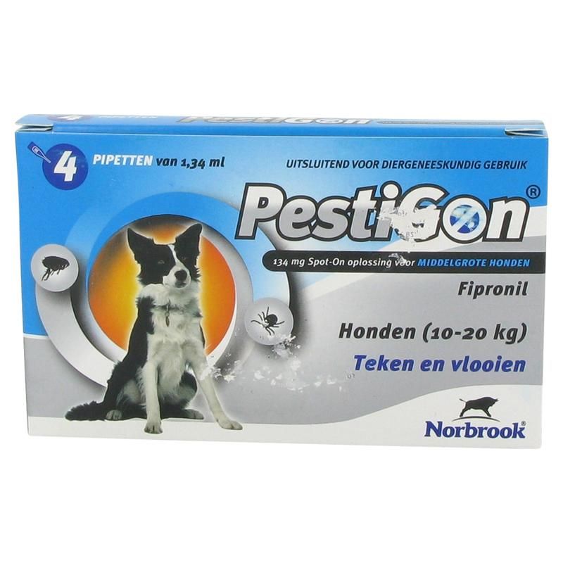Pestigon Spot-On M voor middelgrote honden van 10 tot 20kg 3-pipetten