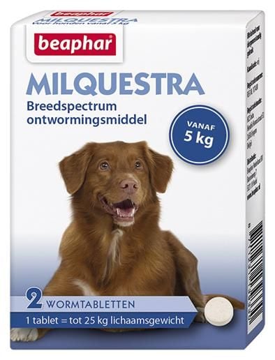 Beaphar Milquestra ontworming hond S 0.5-10kg 2-tabletten