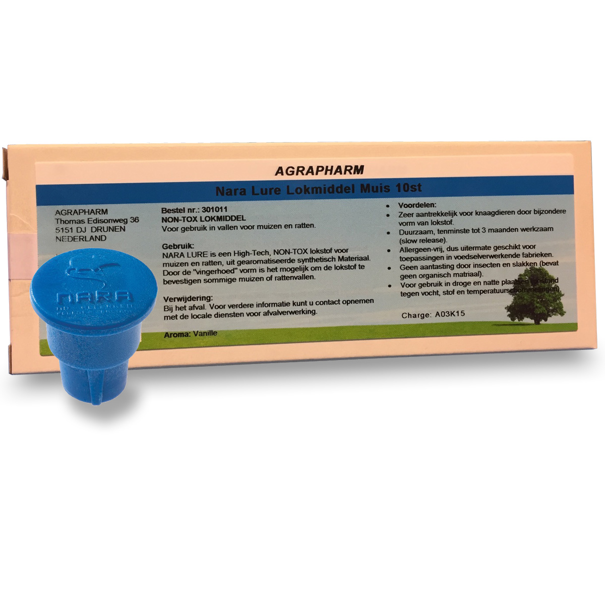 Nara Lure lokmiddel rat/muis vanillegeur 10st