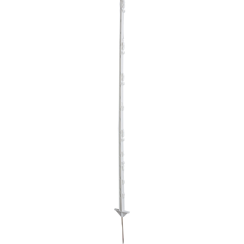 Patura kunststof paal wit 155cm met 8 draad en 3 cordhouders 10 st