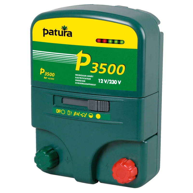Patura p3500 multifunctionele schrikdraadapparaat 230v/12v met veiligheidsbox en aardpen