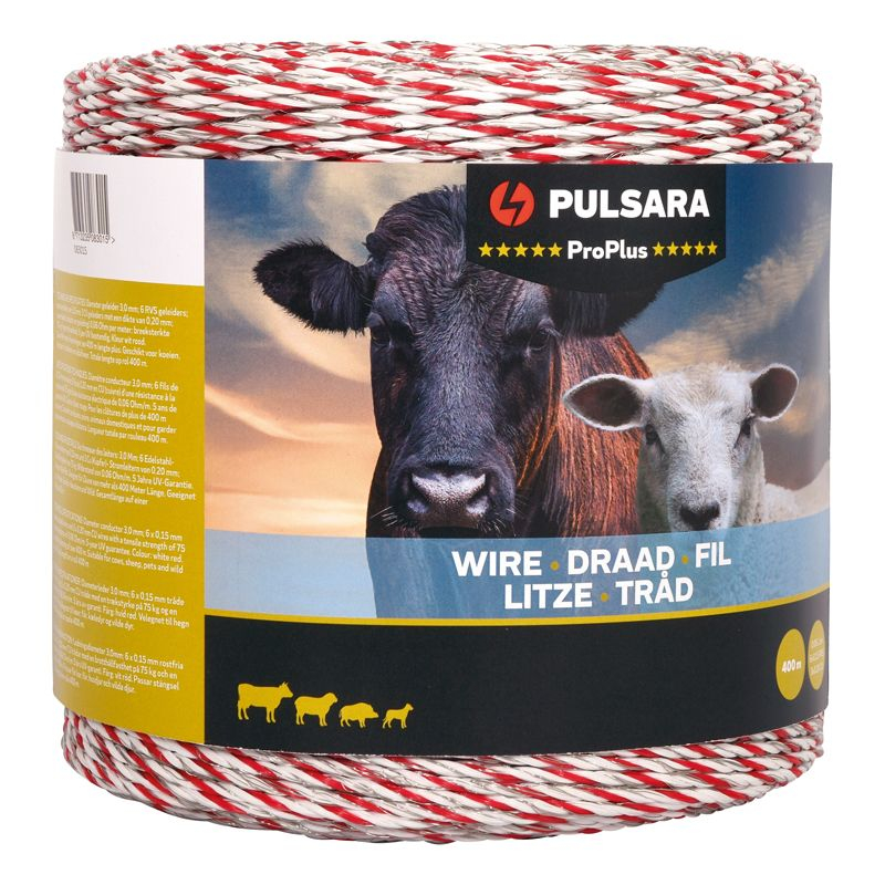 Pulsara Schrikdraad Pro Plus Wit/Groen of Wit 400m