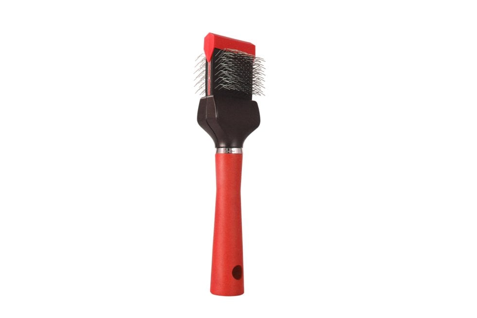 Flexibele borstel slicker rood enkel