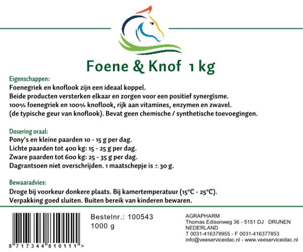 Foene & Knof Granulaat 1kg Foene & Knof Granulaat 1kg