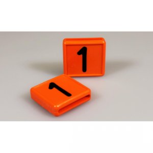 Kokernummerblokje oranje/zwart nr. 3