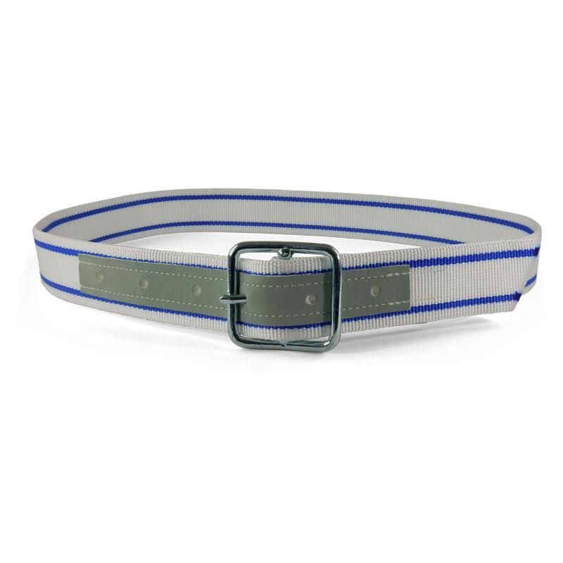 Halsband voor jonge stieren met leer versterkt wit/blauw