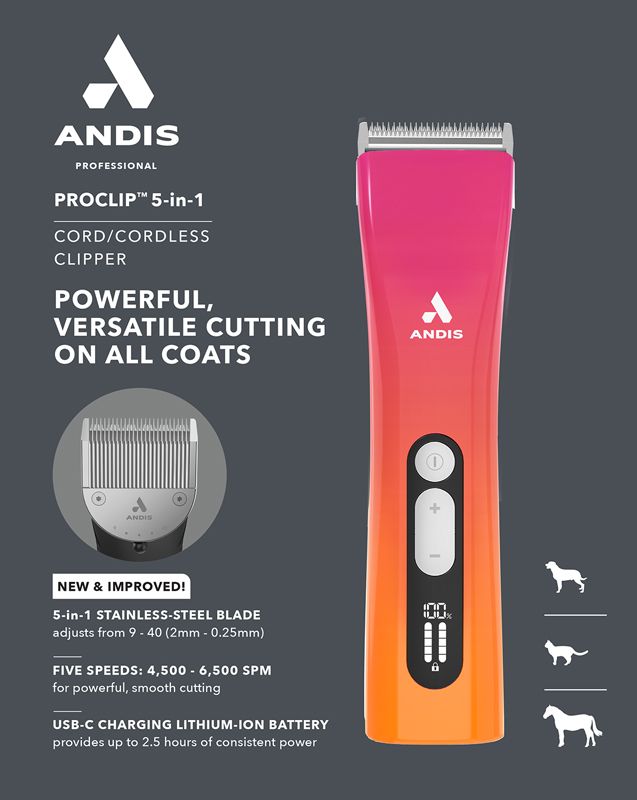 Andis ProClip 5-in-1 hondentondeuse Sunset