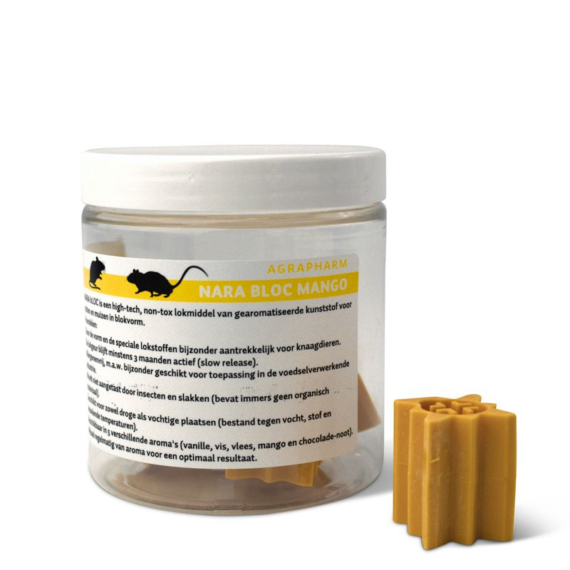 Nara Bloc lokmiddel rat/muis mango geur 5st