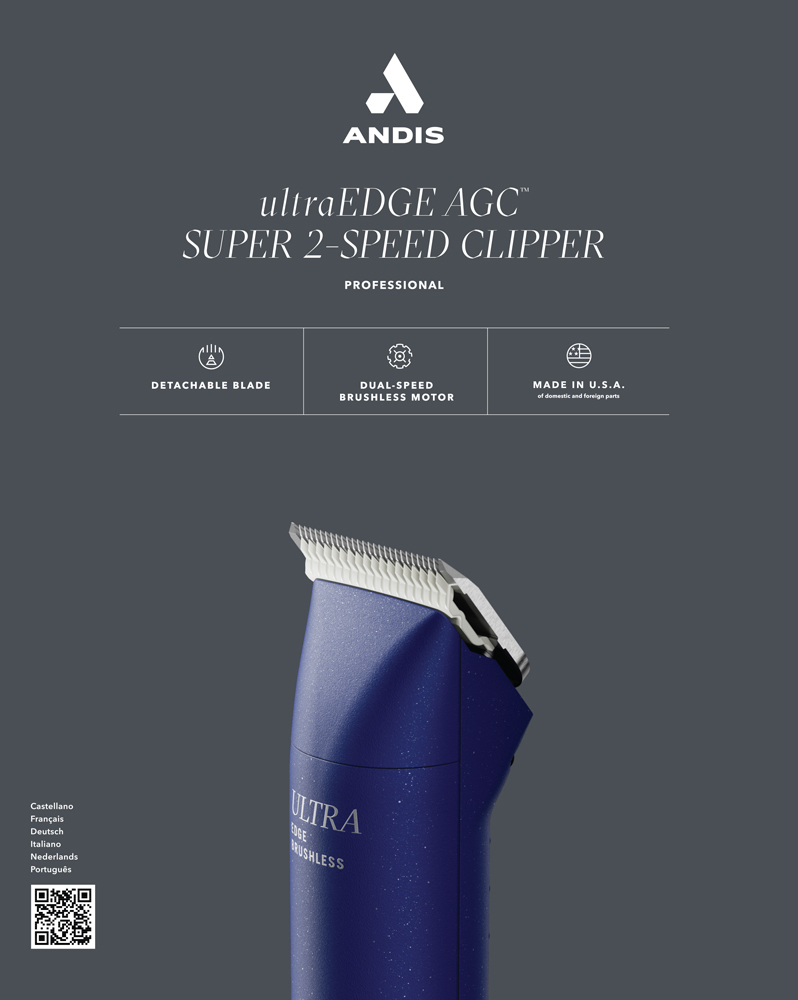 Andis UltraEdge AGCB super 2 speed Brushless hondentondeuse blauw