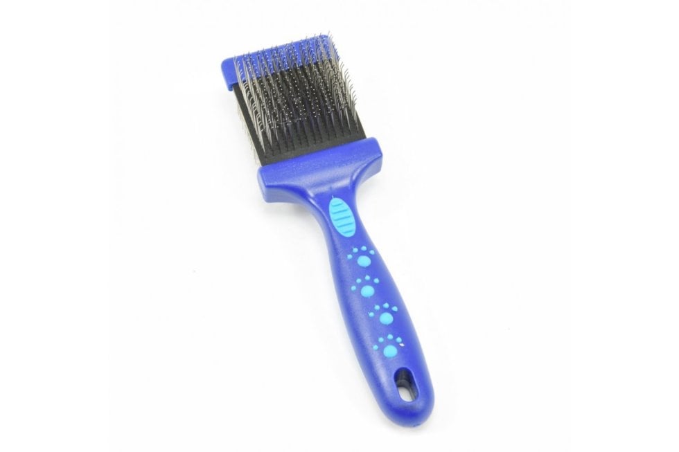 Flexibele borstel slicker blauw enkel