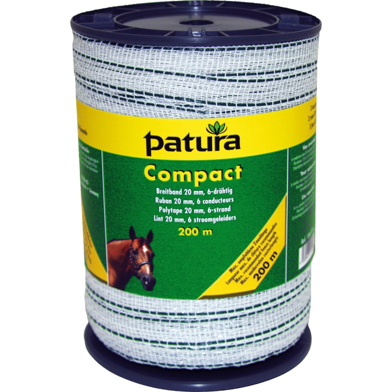 Patura compact lint 20mm, wit/groen, 400m rol