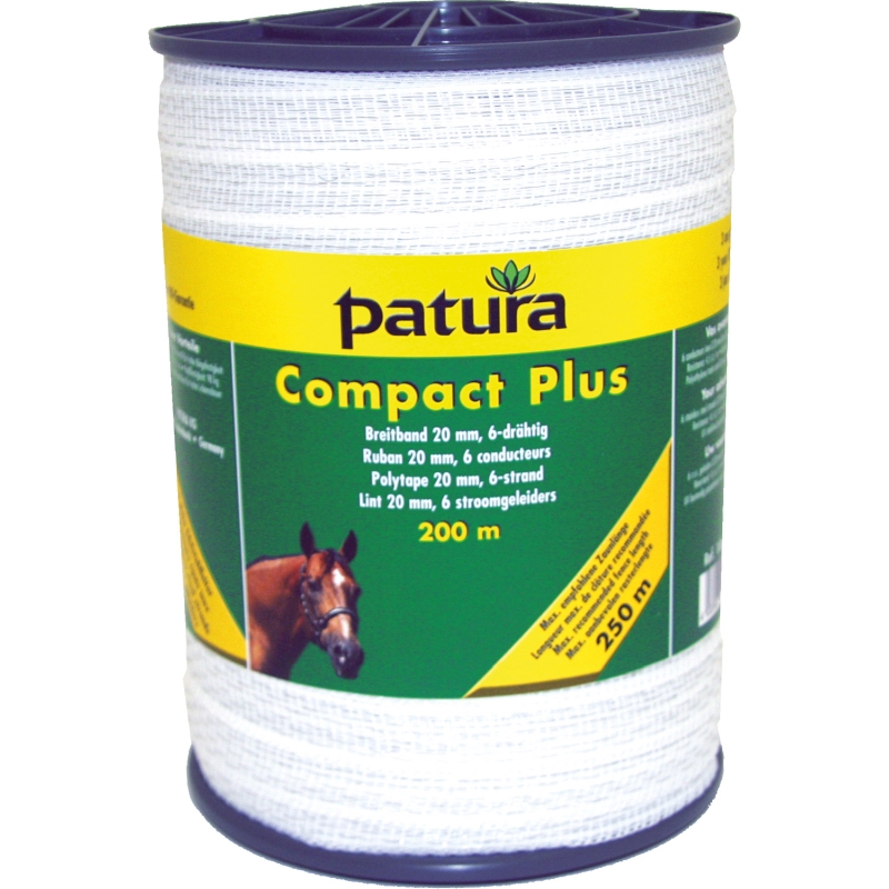 Patura compact plus lint 20mm wit, 400m rol