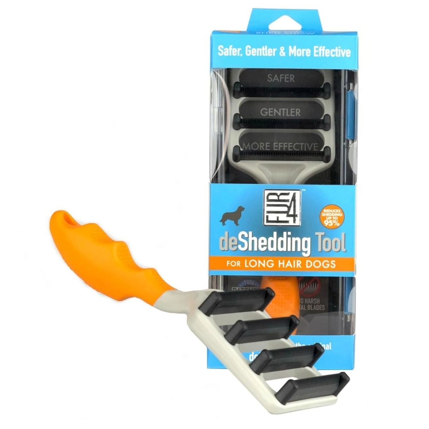 FUR4 Desheddingtool Oranje voor langharige honden