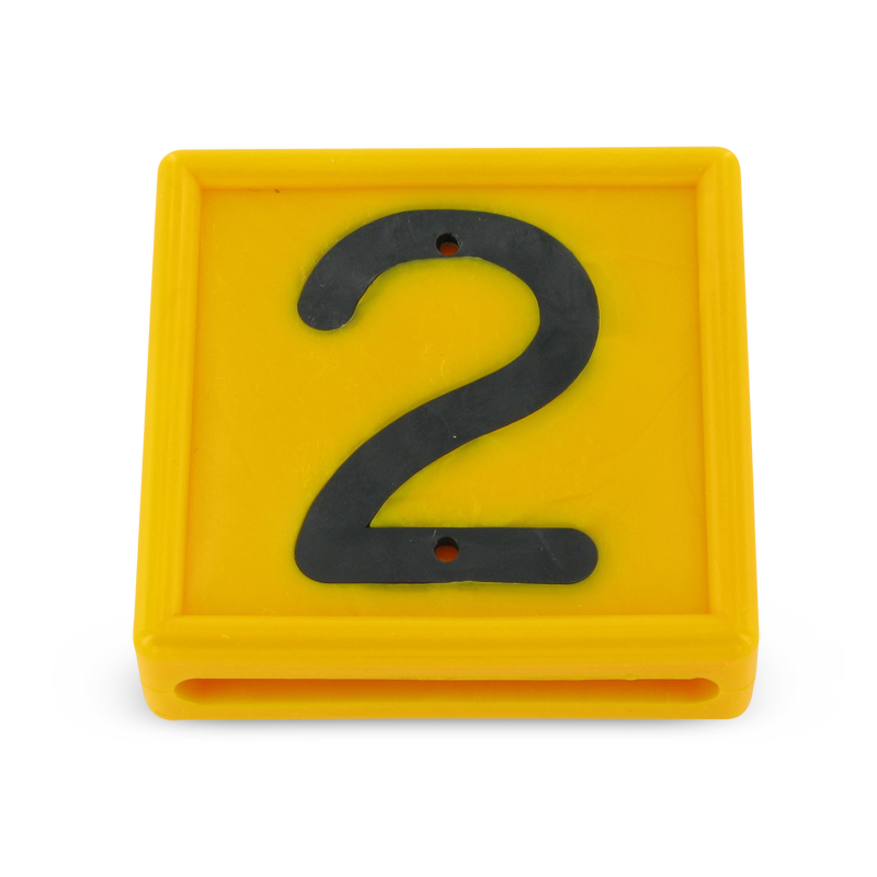 Kokernummerblokje geel/zwart nr. 2