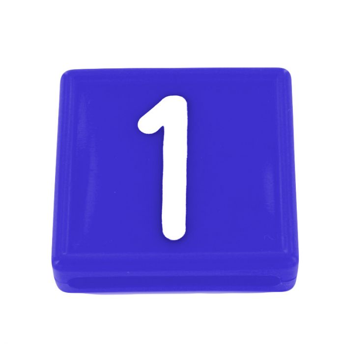 Kokernummerblokje blauw/wit nr. 4 Kokernummerblokje blauw/wit nr. 4