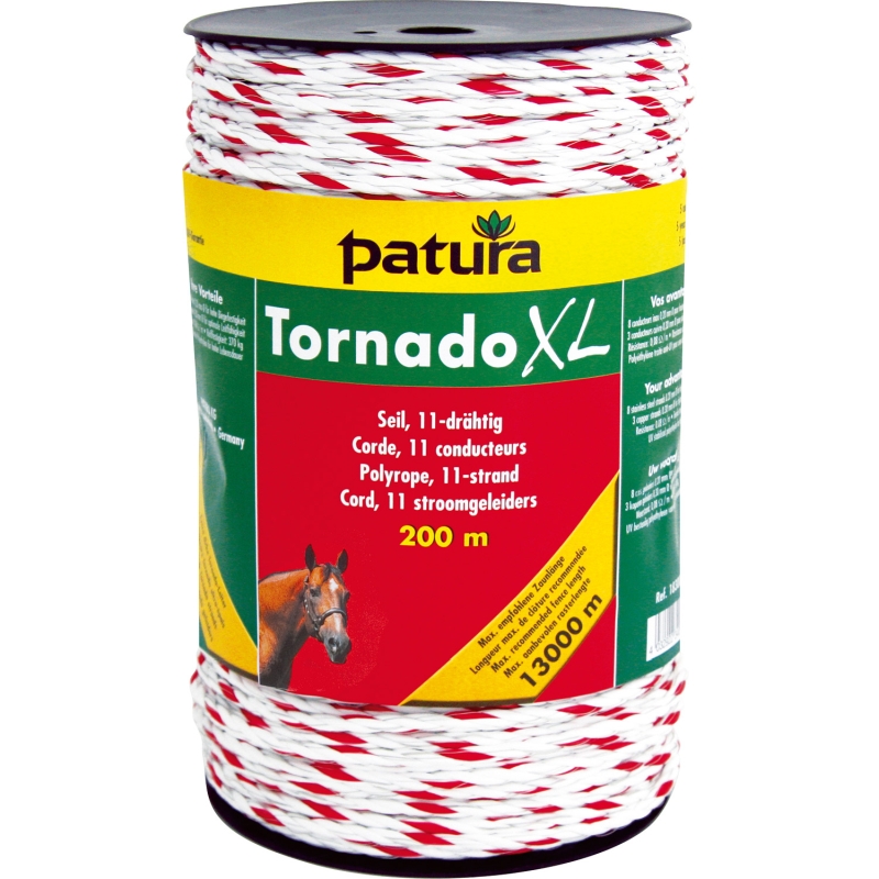 Patura tornado xl cord wit/rood 500m rol