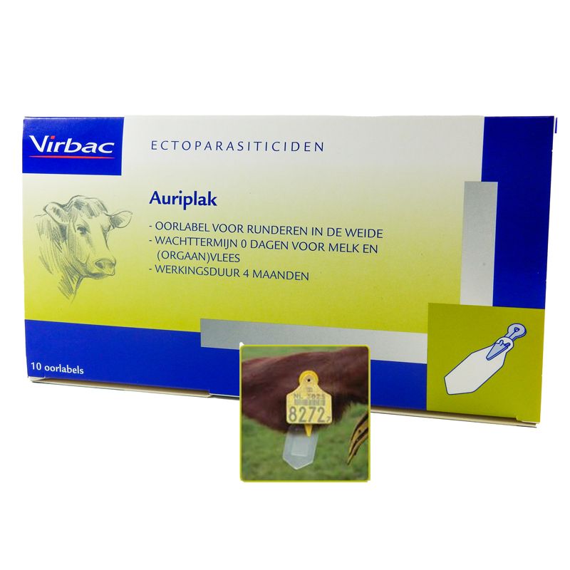 Auriplak vliegenoormerk 10st Auriplak vliegenoormerk 10st