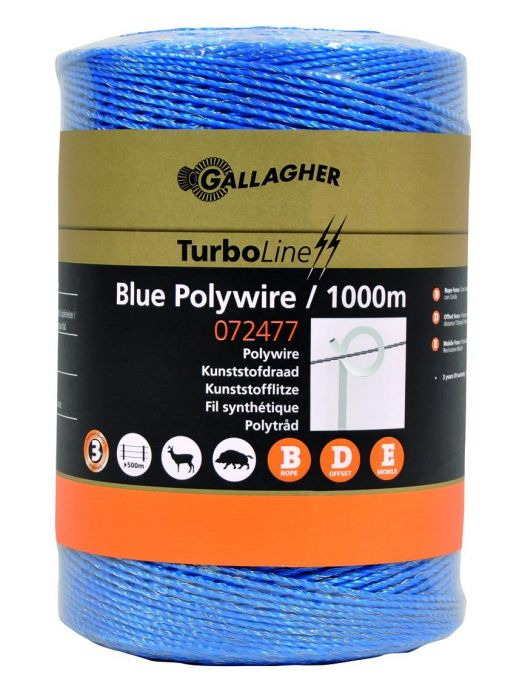 Gallagher TurboLine kunststofdraad blauw 1000m Gallagher TurboLine kunststofdraad blauw 1000m