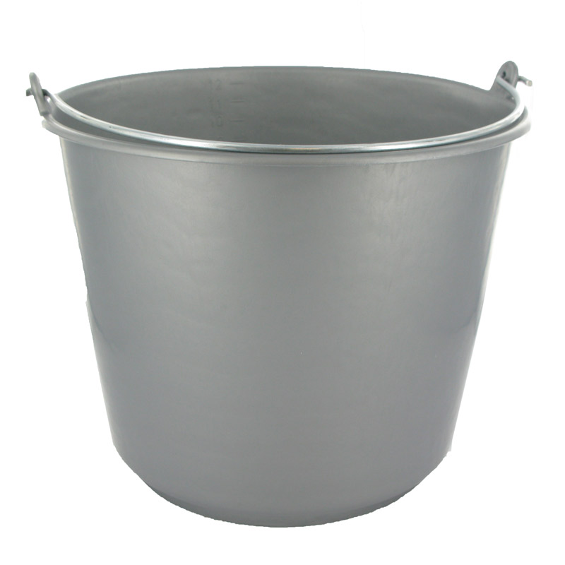 Emmer plastic donker grijs 12 liter Emmer plastic donker grijs 12 liter