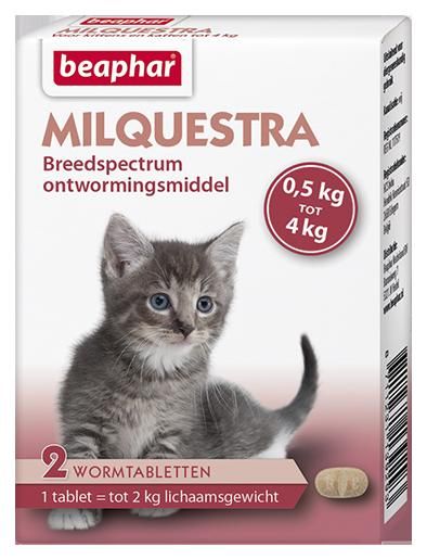 Beaphar Milquestra kat S 0.5-4kg 2-tabletten