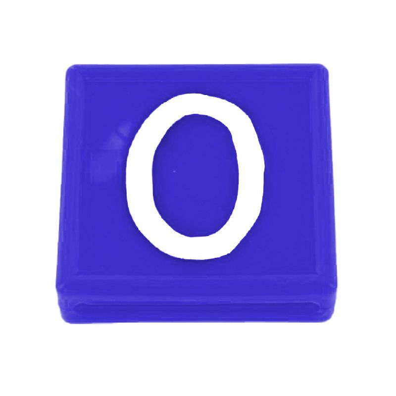 Kokernummerblokje blauw/wit nr. 4