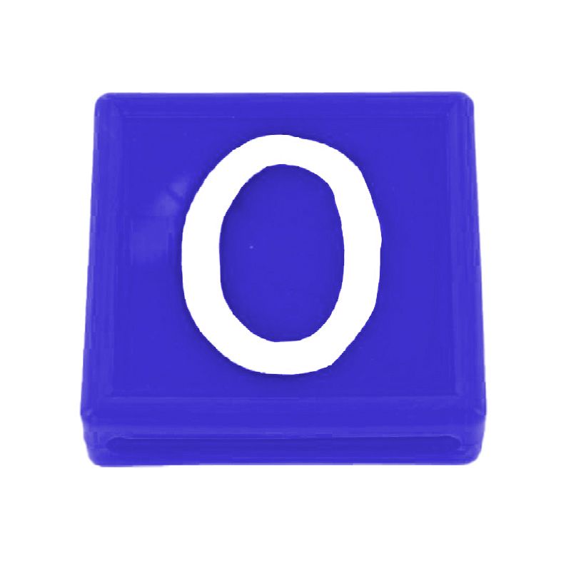 Kokernummerblokje blauw/wit nr. 4 Kokernummerblokje blauw/wit nr. 4