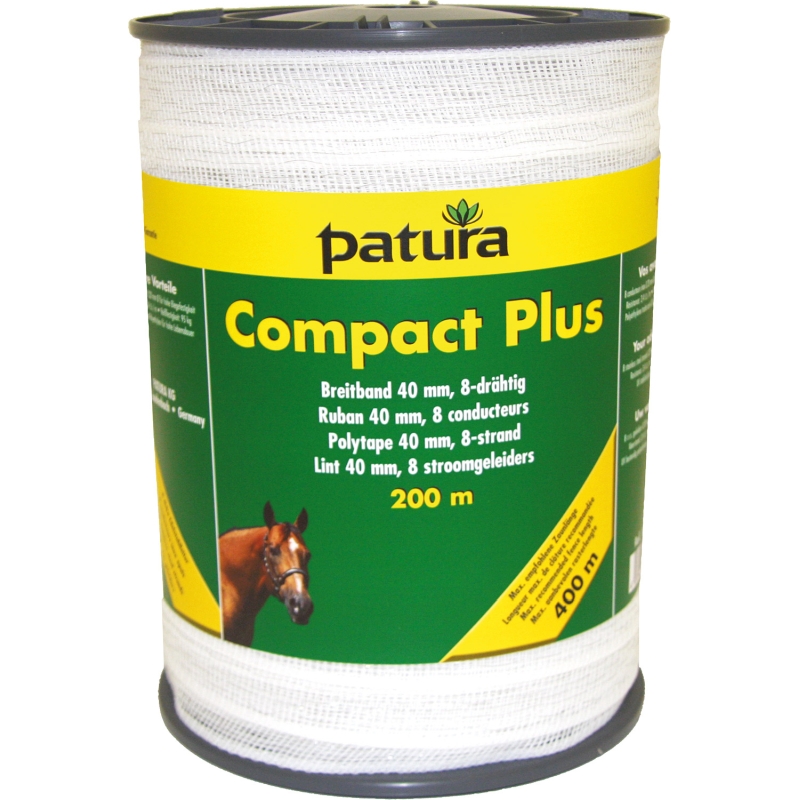 Patura compact plus lint 40mm wit, 200m rol