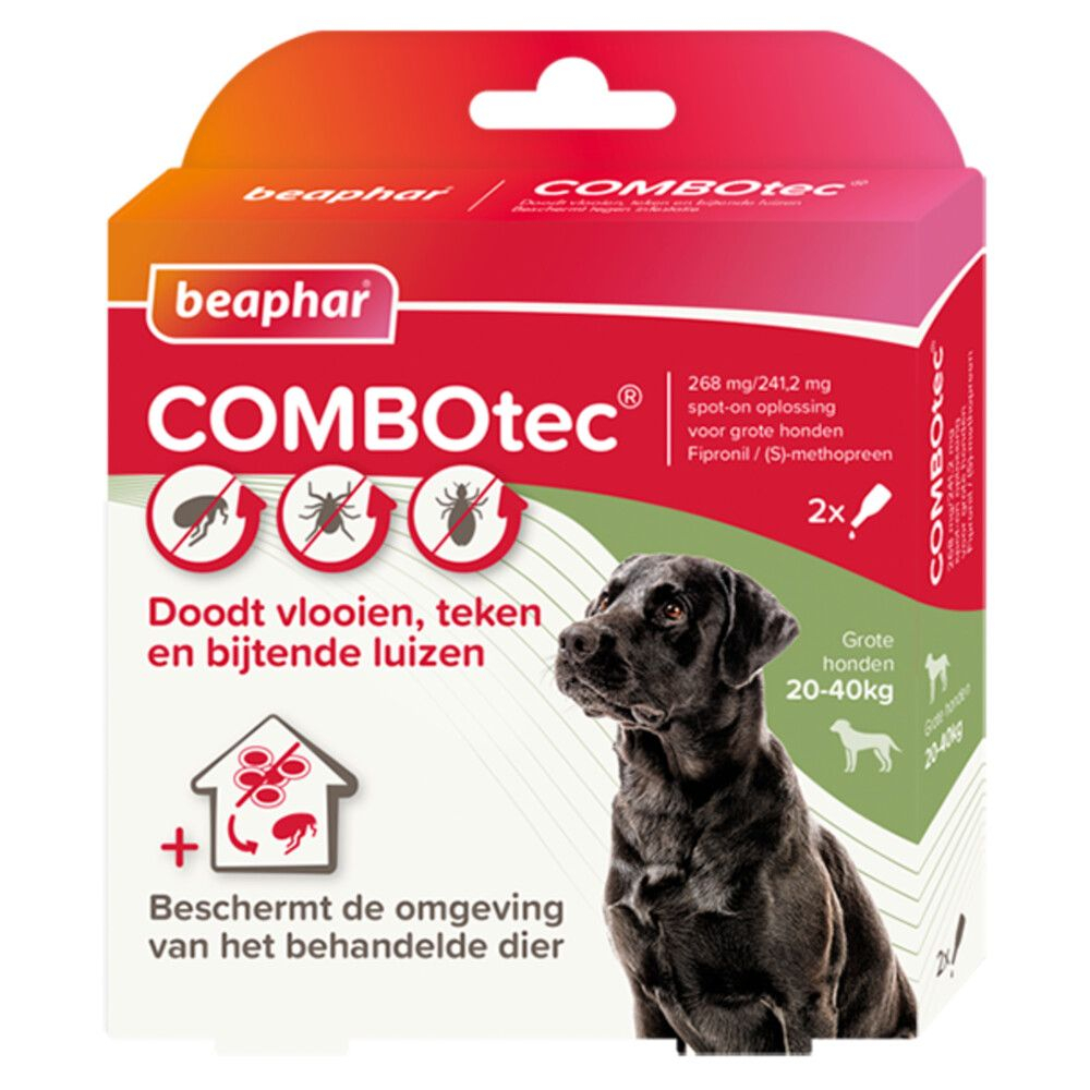 Combotec Hond vlooien en teken 2 pipetten Combotec Hond vlooien en teken 2 pipetten