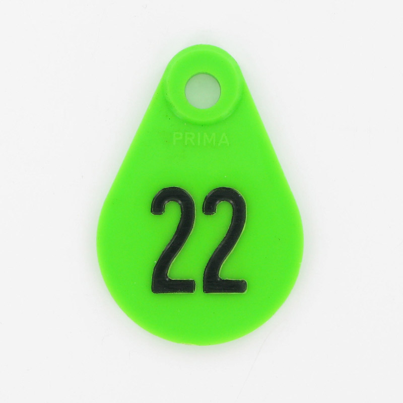 Nekplaatje genummerd groen nr. 25