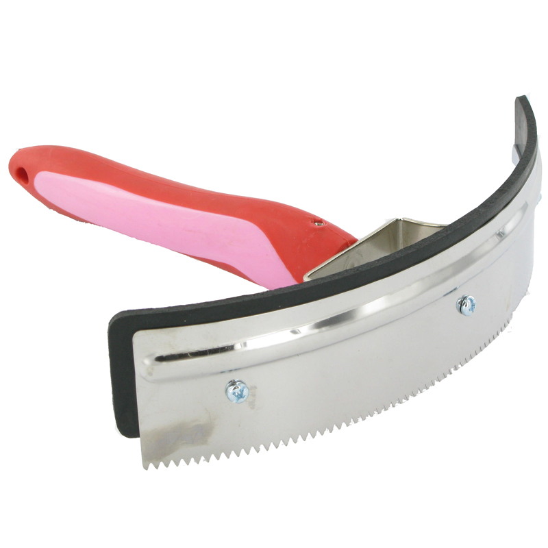 Paarden Zweetmes gebogen softgrip roze/rood