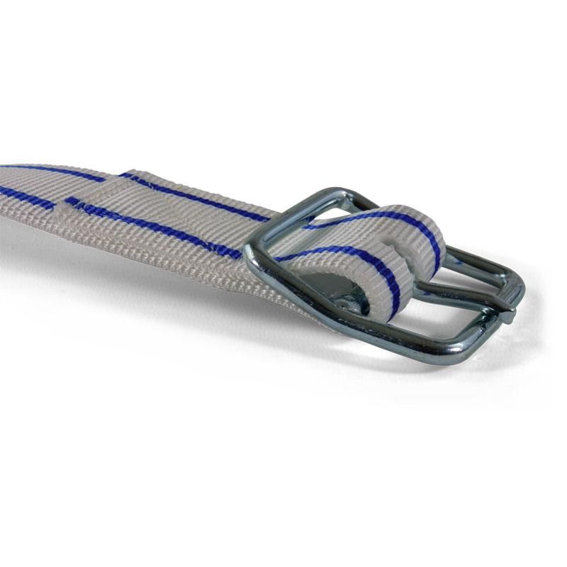 Halsband voor jonge stieren met leer versterkt wit/blauw