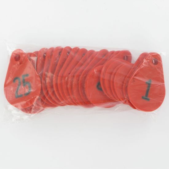 Nekplaatje genummerd rood 51-75 Nekplaatje genummerd rood 51-75