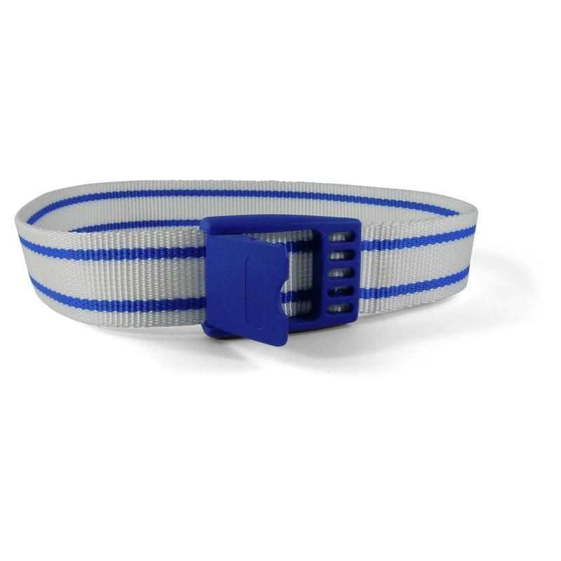 Halsband voor kalveren met aangespoten gesp wit/blauw