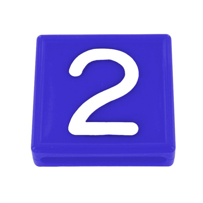 Kokernummerblokje blauw/wit nr. 4 Kokernummerblokje blauw/wit nr. 4