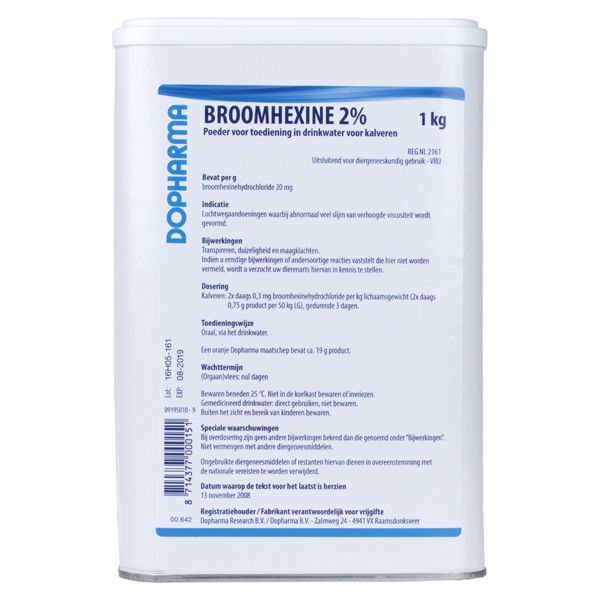 Broomhexine 2% 1kg Voorheen Bisolvon / Broxolvon