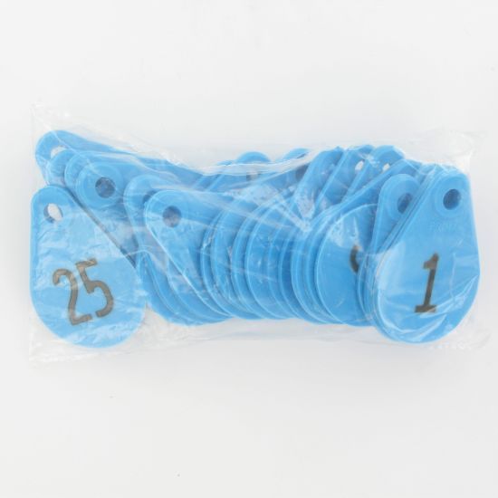 Nekplaatje genummerd blauw 376-400