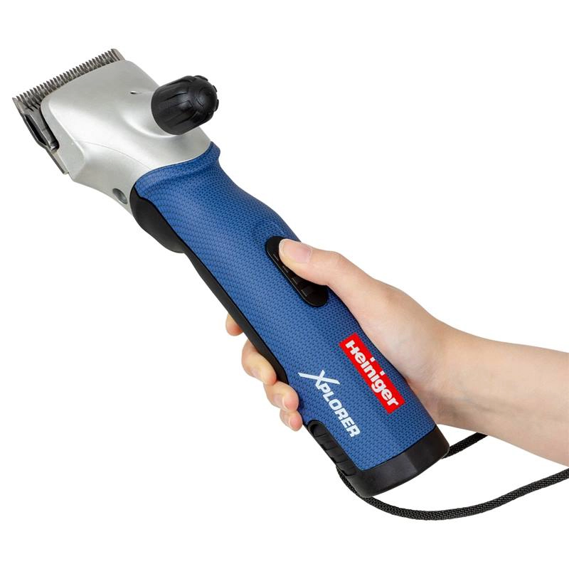 Heiniger Xplorer accu veescheermachine met 2 accu's 21/23t (3mm) koeienmessen Heiniger Xplorer accu veescheermachine met 2 accu's 21/23t (3mm) koeienmessen