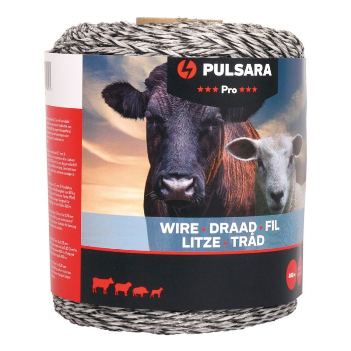 Pulsara Schrikdraad Pro Plus Wit/Groen of Wit 400m
