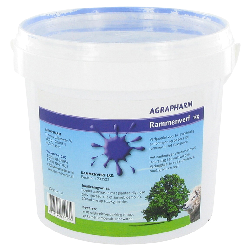Rammenverf 1kg blauw