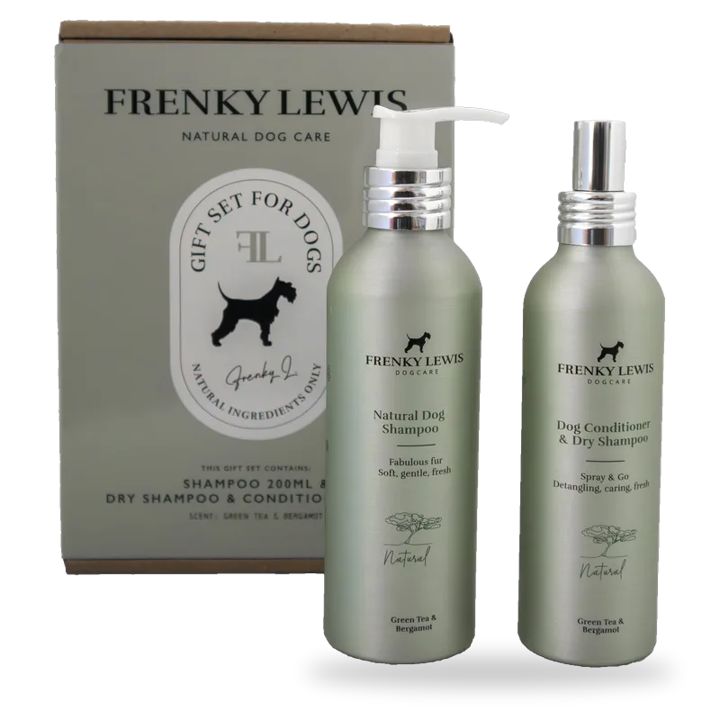 Frenky Lewis Gift Set Shampoo + Droogshampoo-Conditioner spray – Green Tea & Bergamot