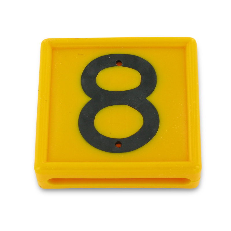 Kokernummerblokje blauw/wit nr. 4 Kokernummerblokje blauw/wit nr. 4