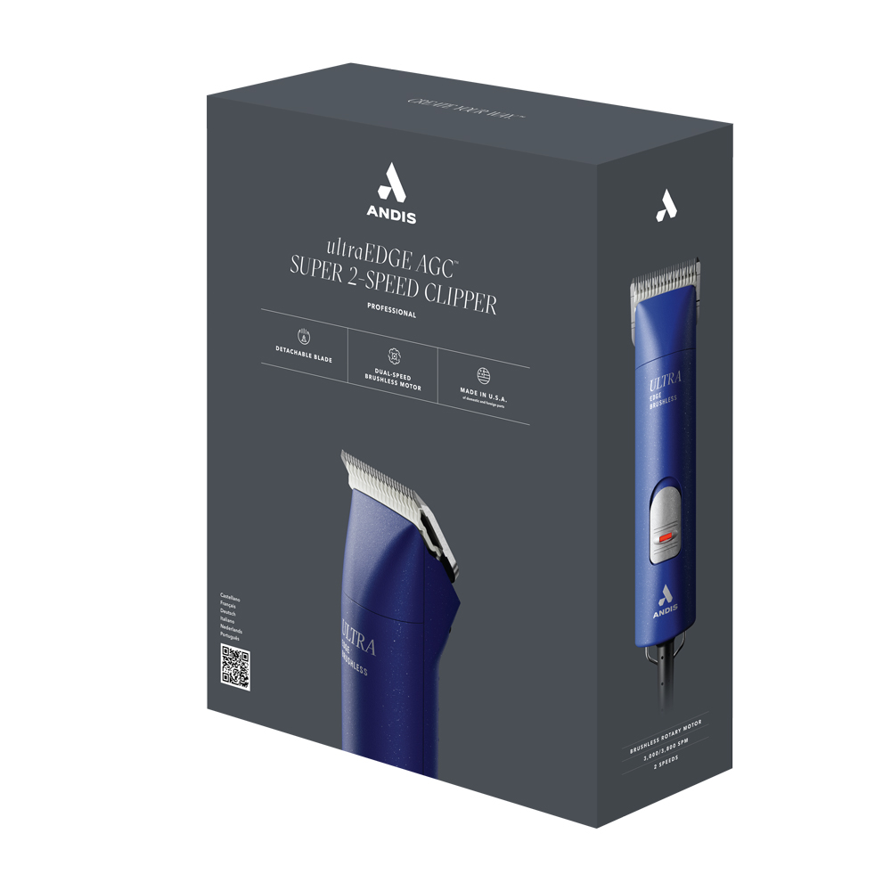 Andis UltraEdge AGCB super 2 speed Brushless hondentondeuse blauw