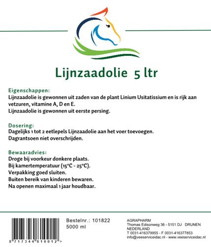 Lijnzaadolie 5 liter