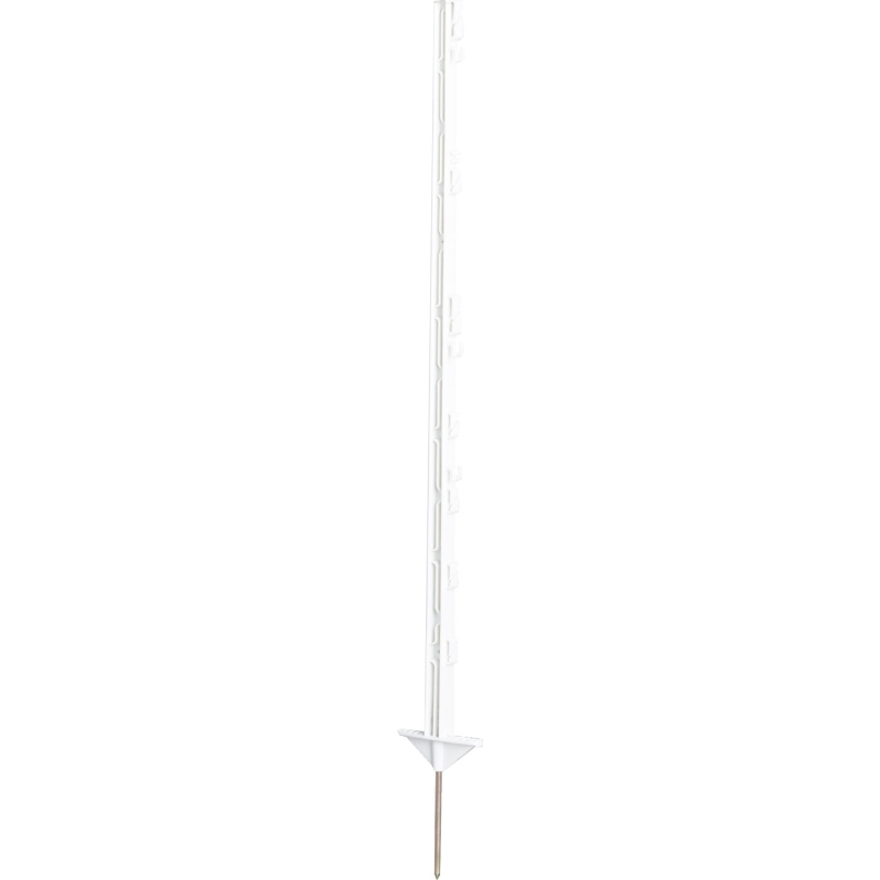 Patura kunststof paal wit 105cm met 7 draad- en 2 cordhouders 10st