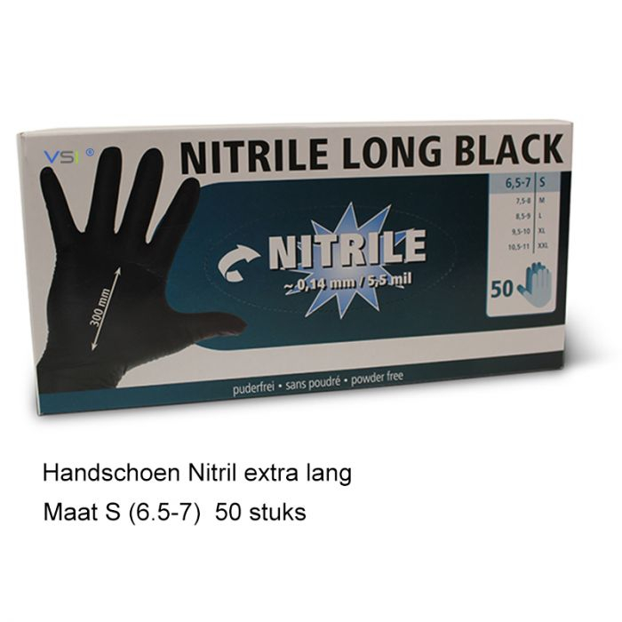 Nitrile wegwerphandschoenen zwart 50st XL (10)