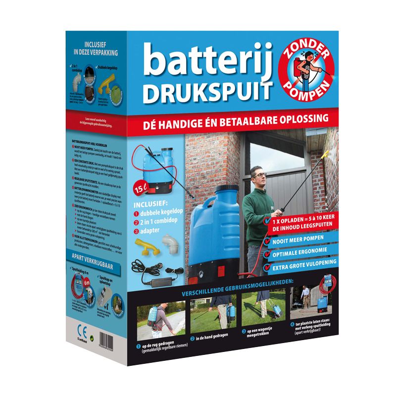 Drukspuit BSI met oplaadbare batterij 15 liter Drukspuit BSI met oplaadbare batterij 15 liter